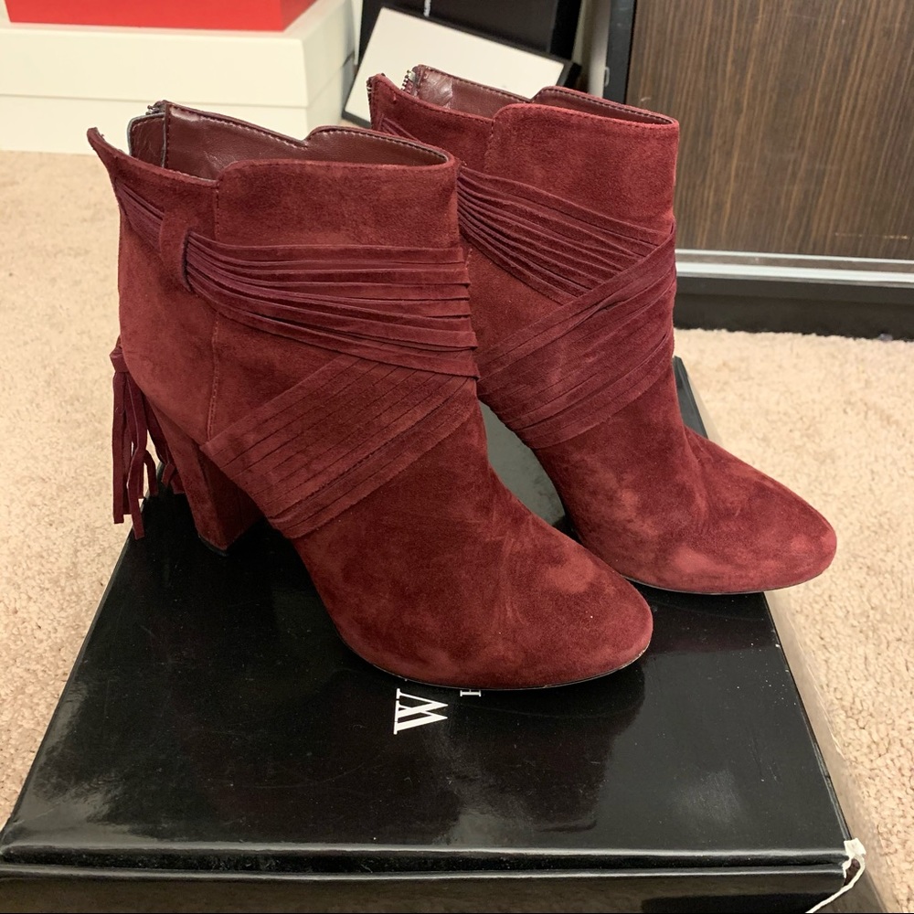 WHBM booties with tassel